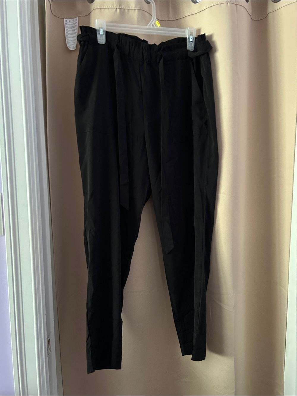 Dynamite Black Straight-Leg Paperbag Waist Pants